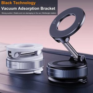 2025 magnetic aluminum phone holder – foldable alloy mount with strong suction base for desk, wall, car & dashboard use