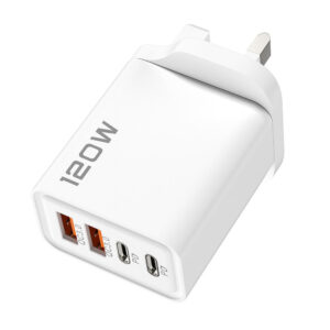 120w fast charging pd wall adapter – 4 port type c & usb charger for iphone, samsung & laptops