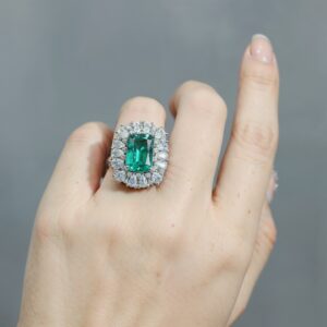 enchanted zircon verdant halo ring – where elegance meets eternity