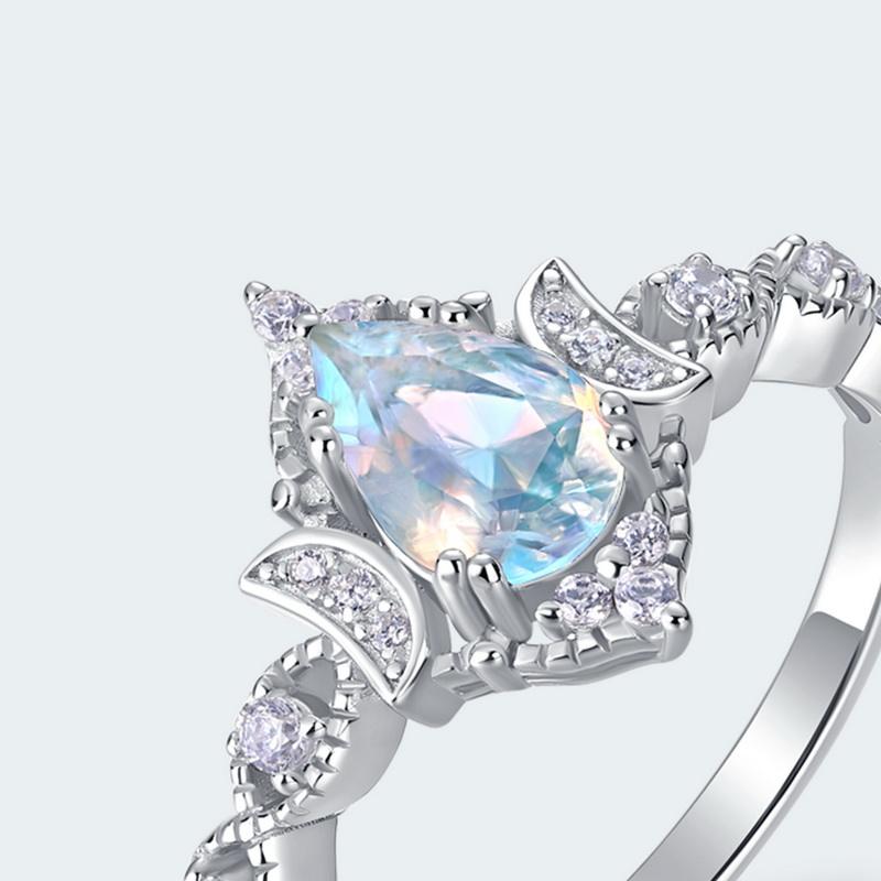 🌙 moonveil aurora 925 moonstone ring