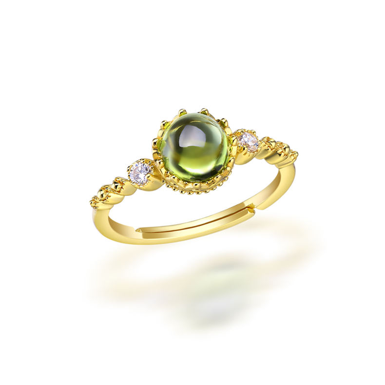💍925 silver peridot aura promise ring