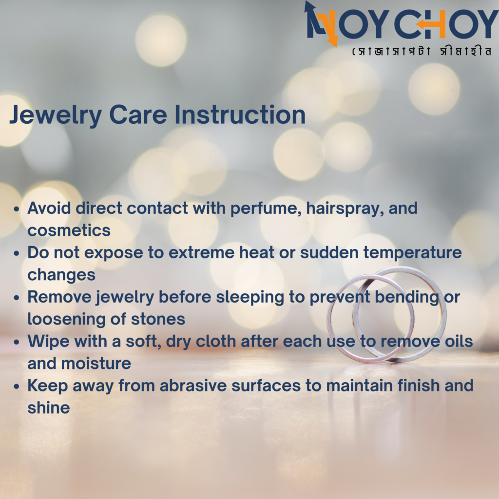 jewelry care instruction