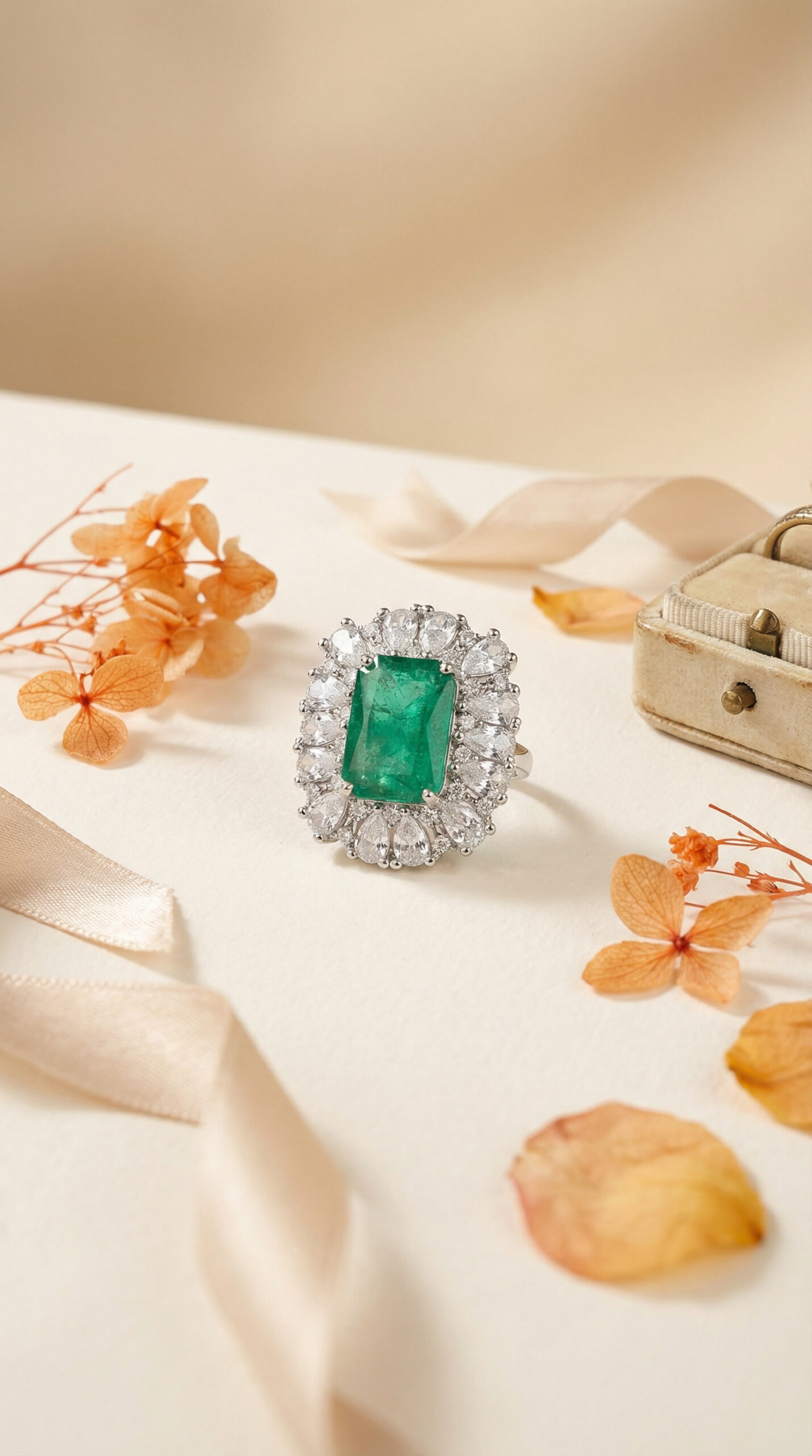 blush royale halo ring