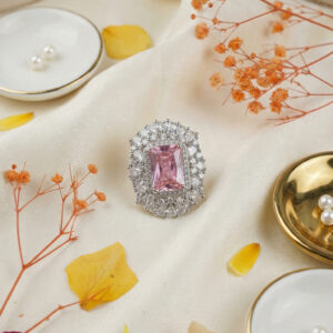 blush royale halo ring