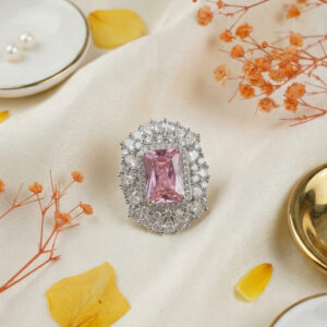 blush royale halo ring