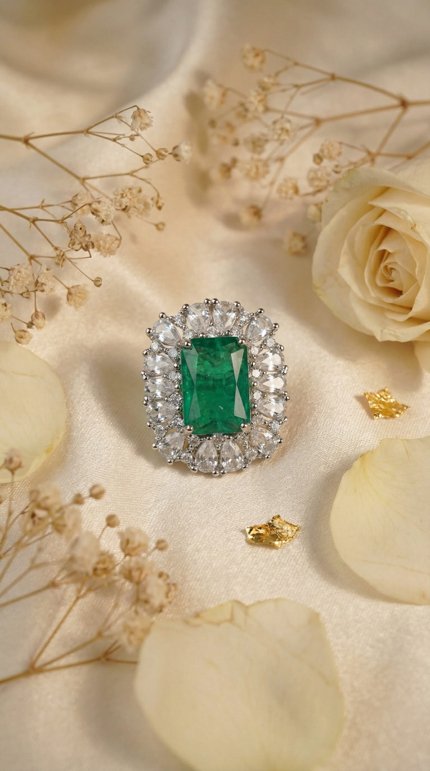 blush royale halo ring