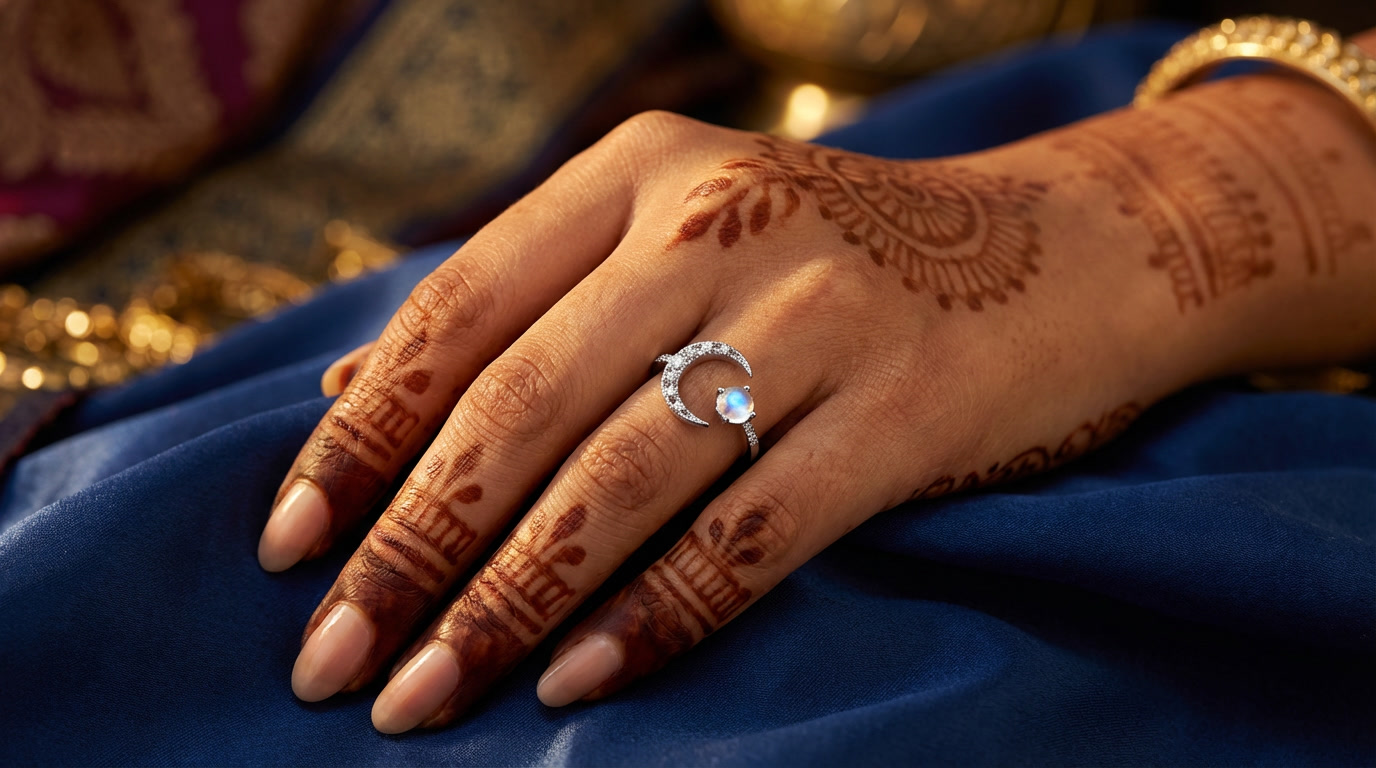 lunar glow moonstone ring – a touch of celestial elegance