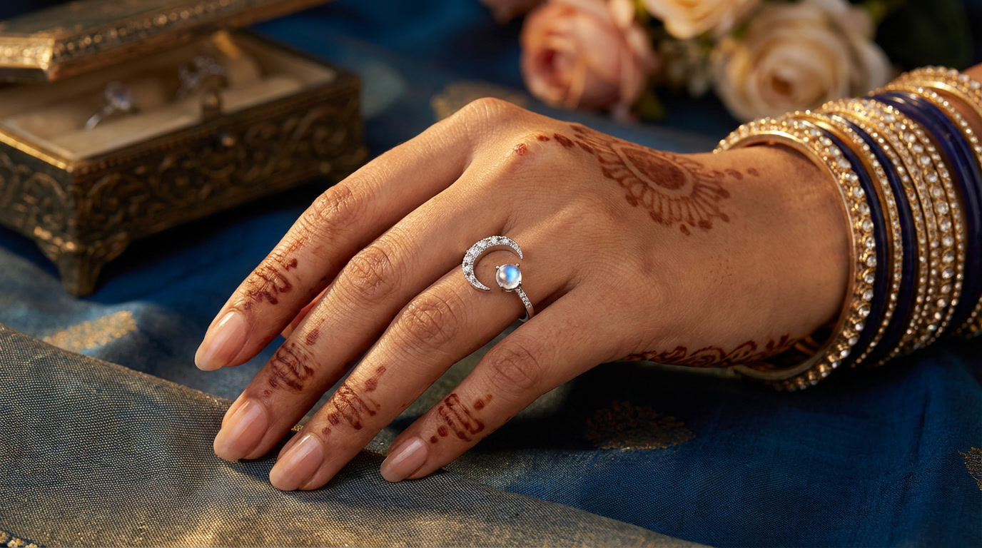lunar glow moonstone ring – a touch of celestial elegance