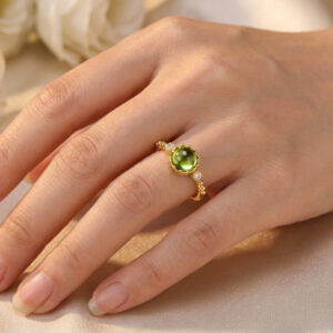 💍925 silver peridot aura promise ring