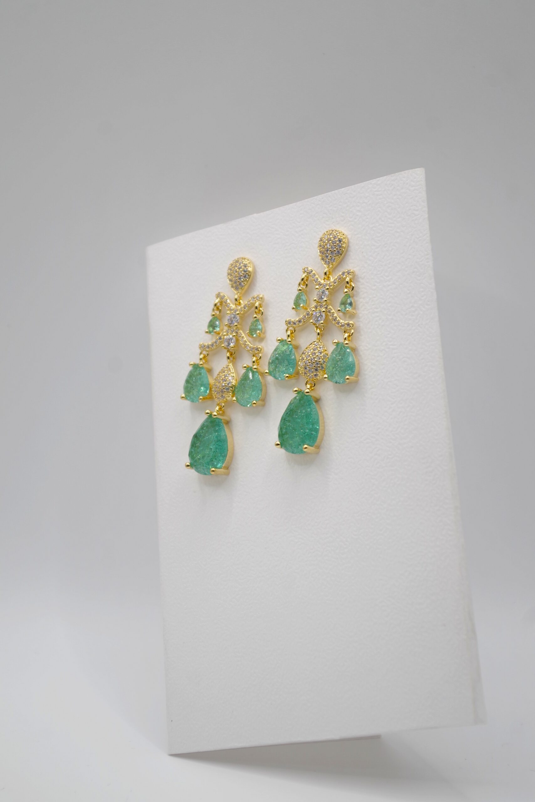 emerald cascade luxe drops – vintage inspired platinum plated zircon tassel earrings emerald cascade luxe drops – vintage inspired platinum plated zircon tassel earrings
