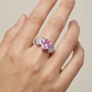 blush heart radiance ring – sparkling pink zircon promise ring