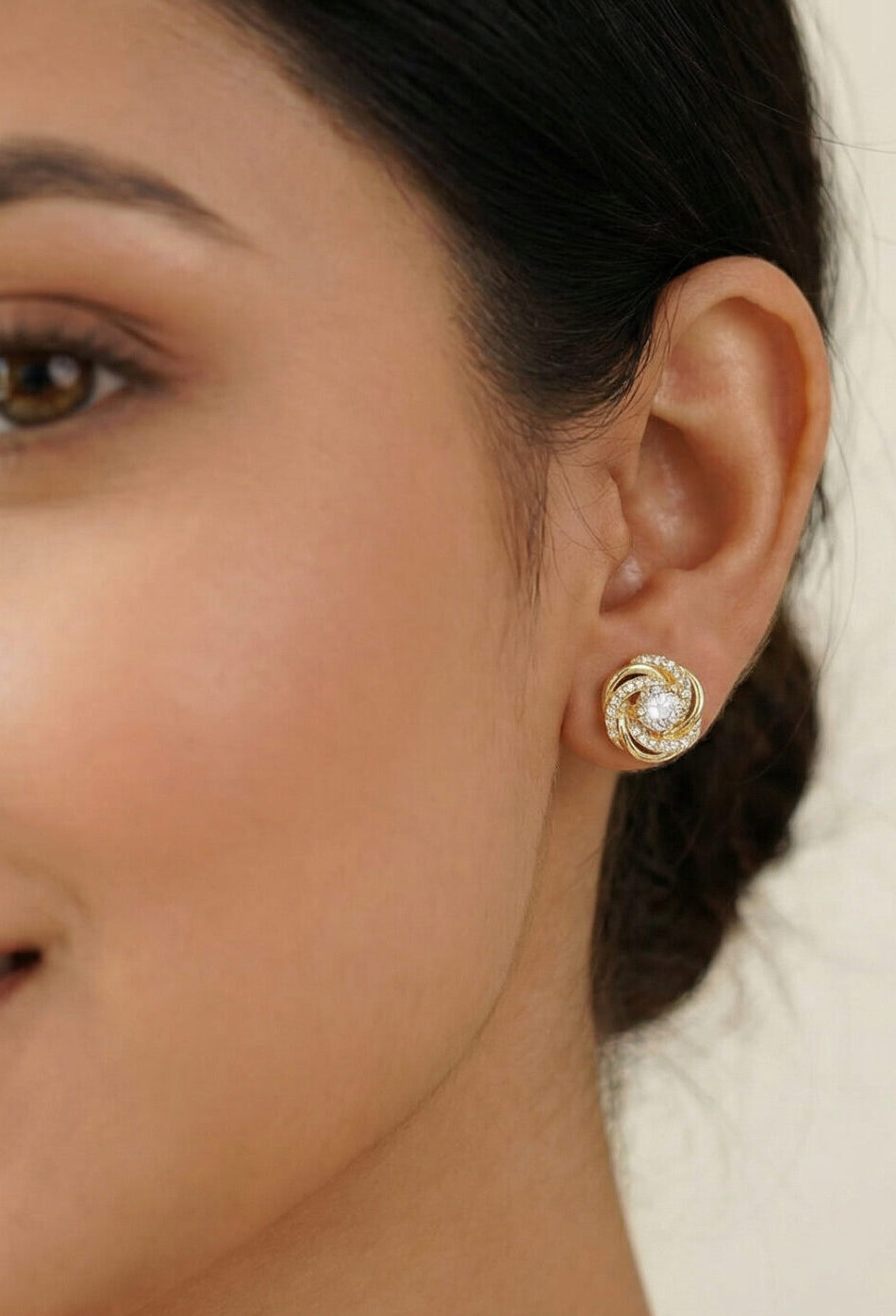 golden bloom sparkle studs