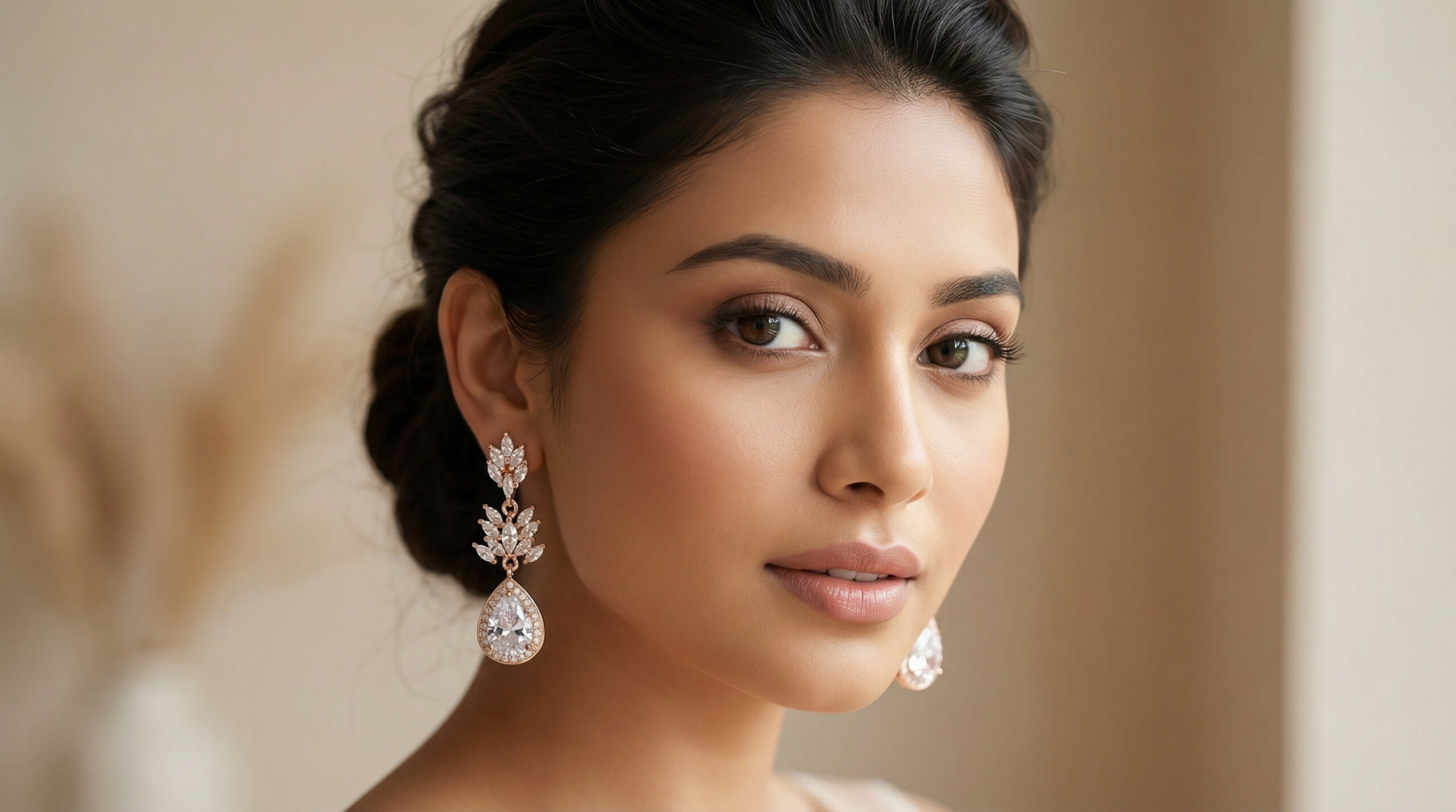 aurora teardrop sparkle earrings – platinum plated geometric zircon drops