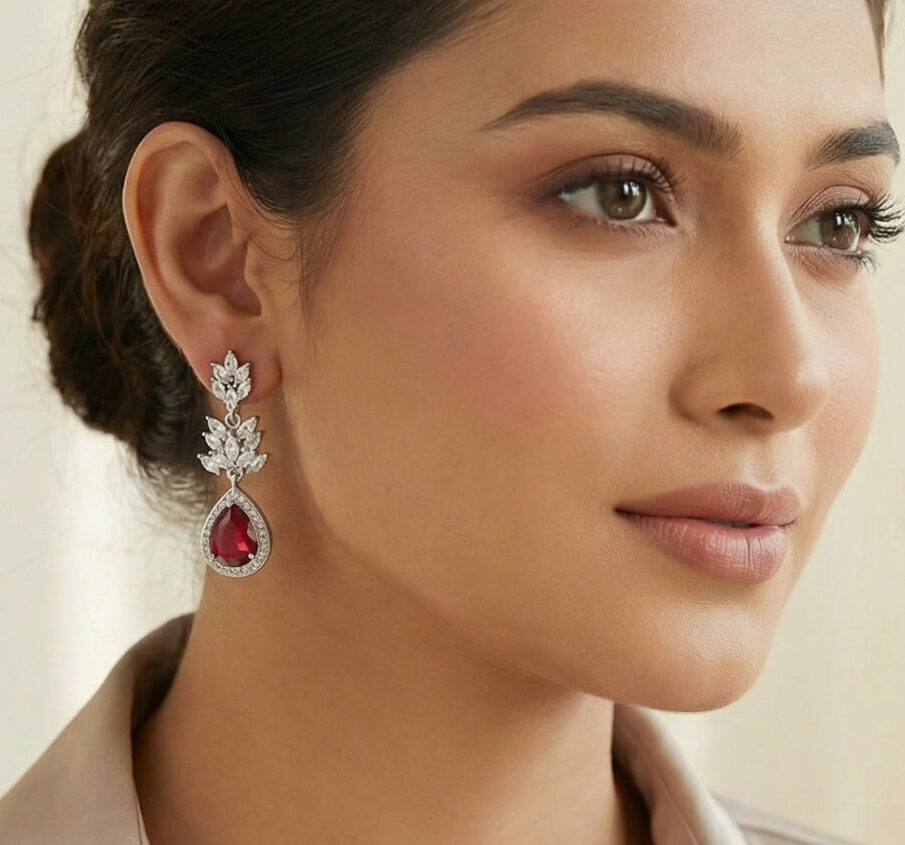 aurora teardrop sparkle earrings – rose gold plated geometric zircon drops (copy)