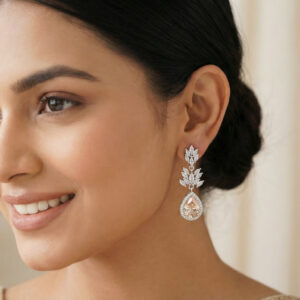 aurora teardrop sparkle earrings – rose gold plated geometric zircon drops (copy)