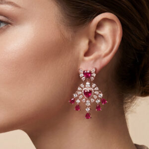 crimson royale sparkle drops – rose gold plated red zircon