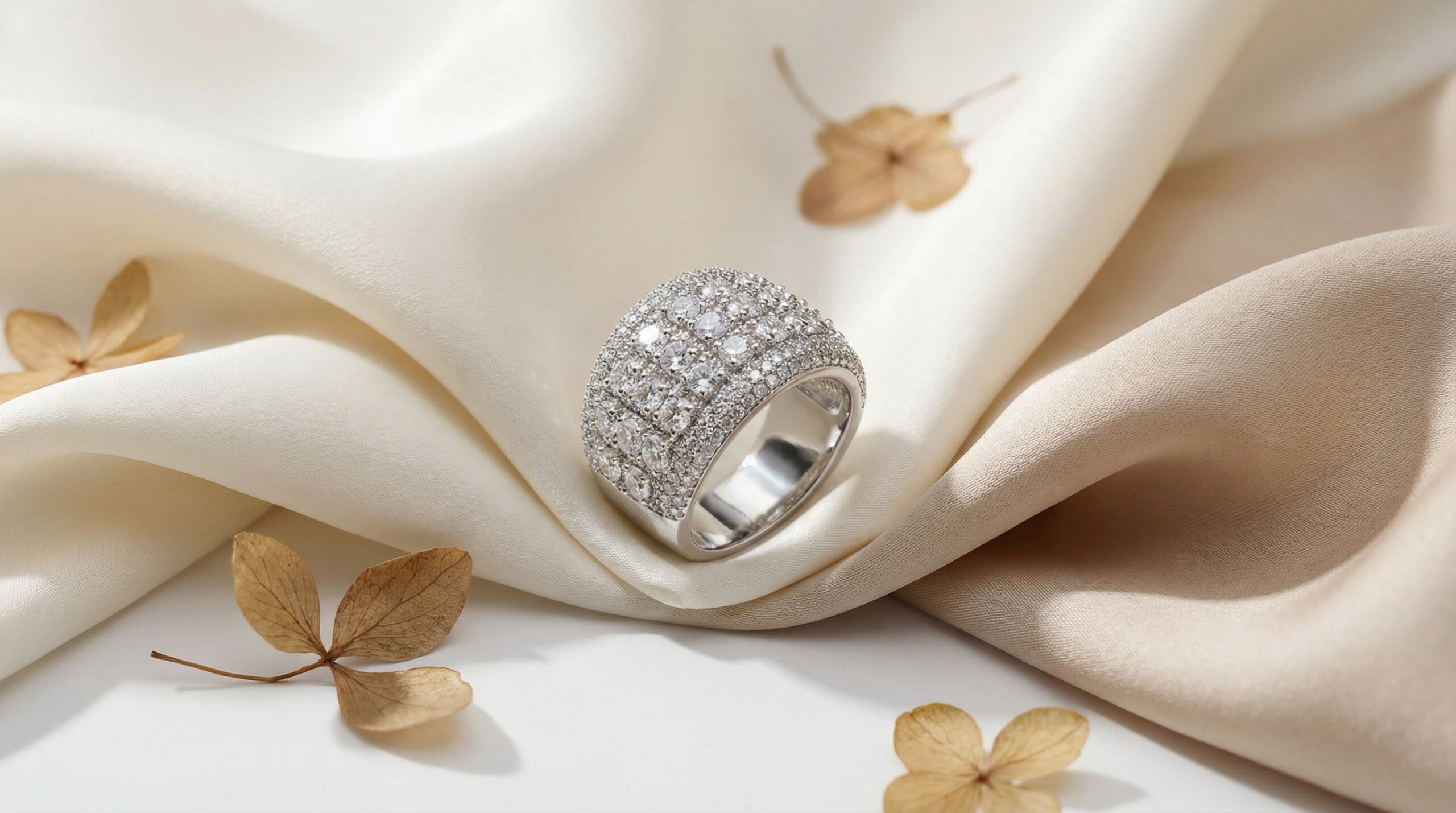 celestial pavé eternity band ring – platinum plated zircon brilliance for women