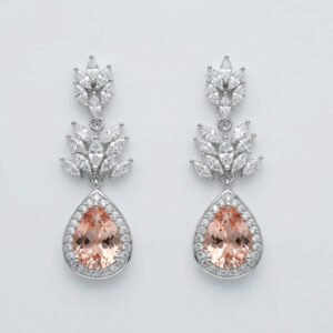 aurora teardrop sparkle earrings – rose gold plated geometric zircon drops