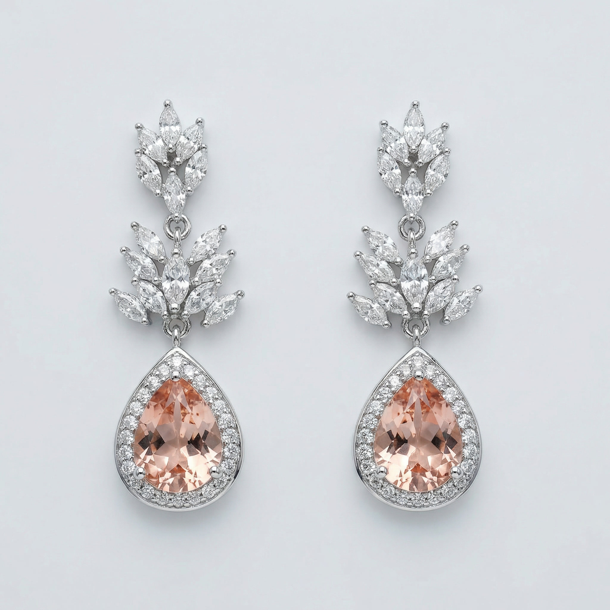 aurora teardrop sparkle earrings – rose gold plated geometric zircon drops