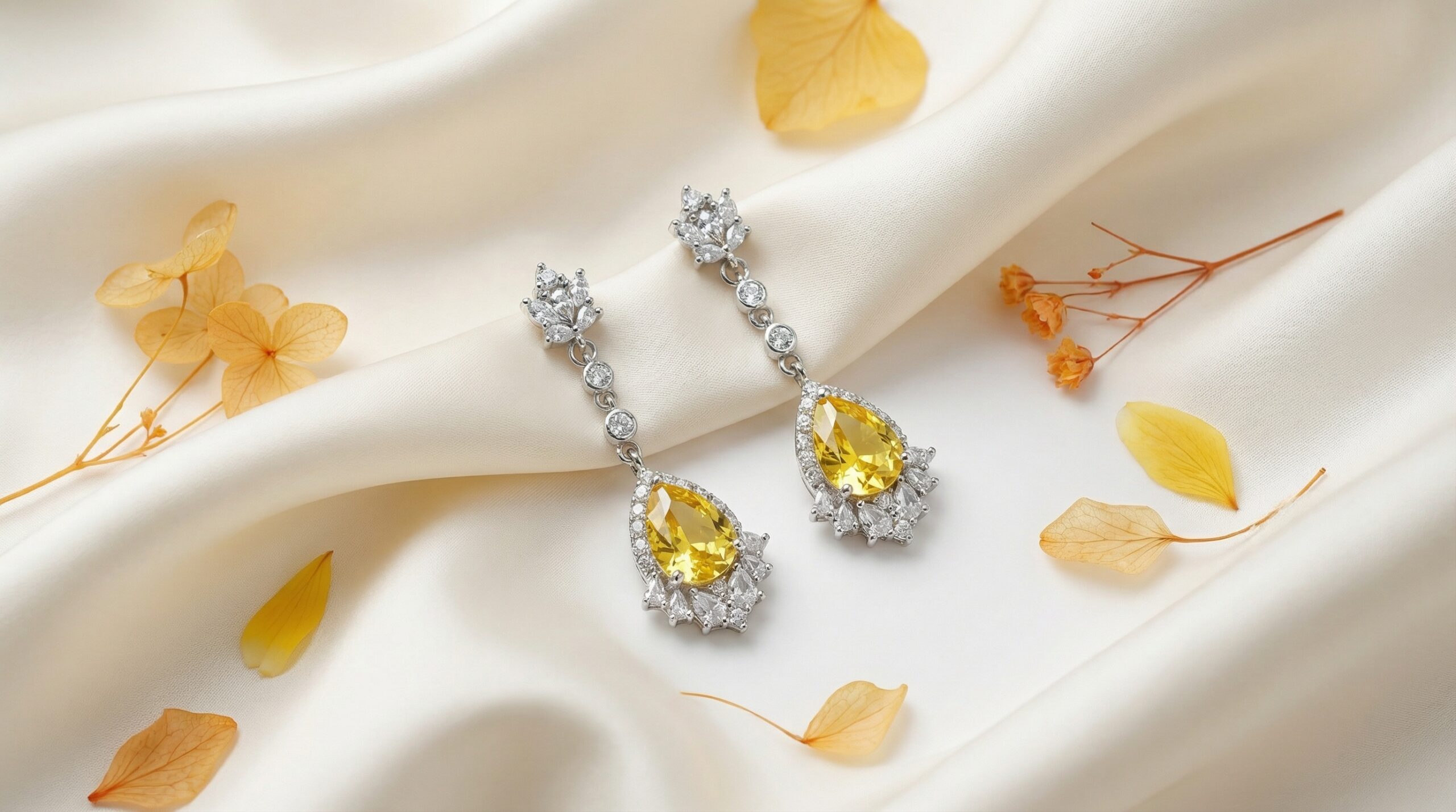 aurora bloom multicolor zircon drop earrings – 18k gold plated luxury sparkle