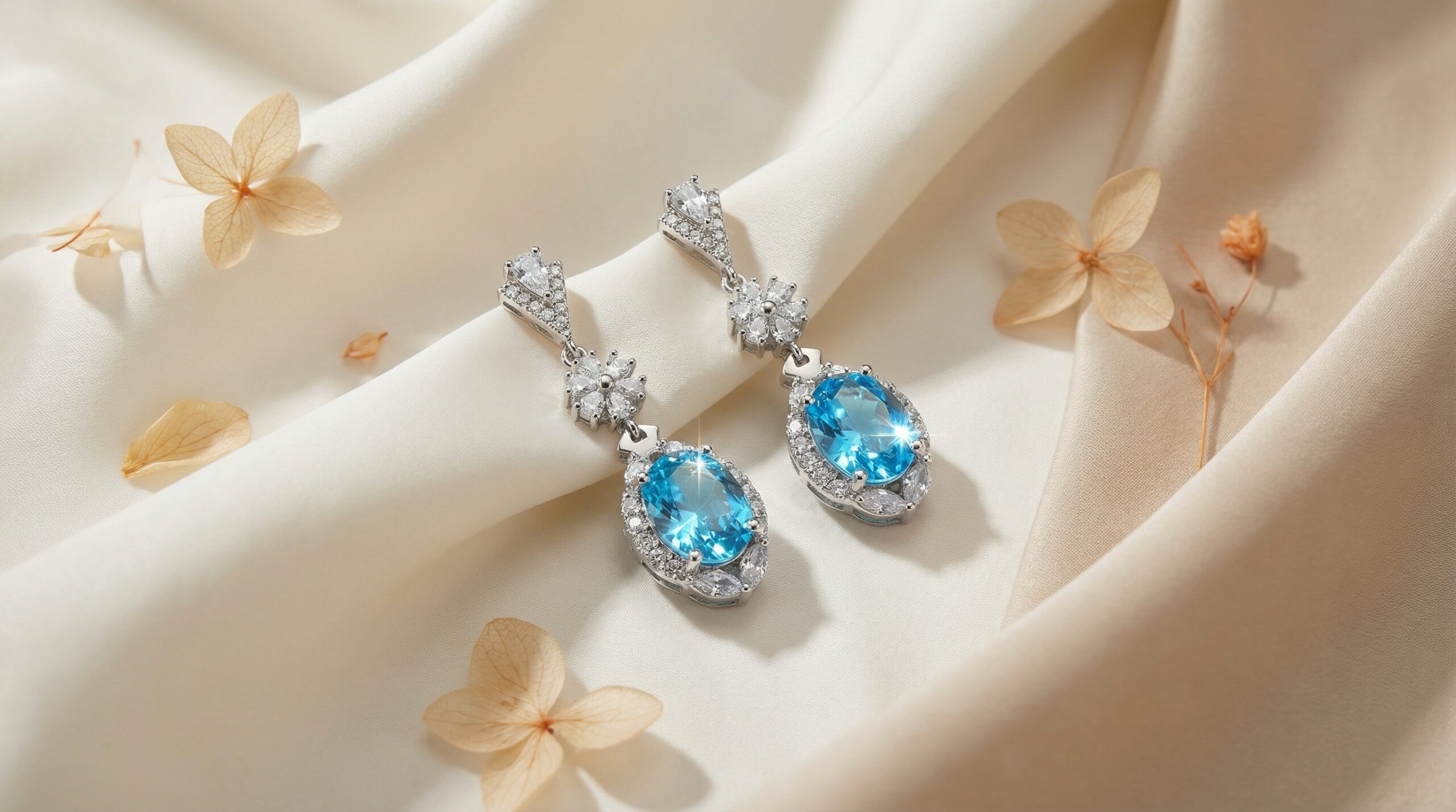 aurora bloom multicolor zircon drop earrings – 18k gold plated luxury sparkle