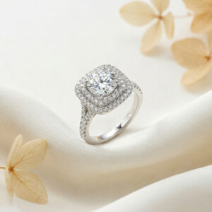 celestial pavé eternity band ring – platinum plated zircon brilliance for women