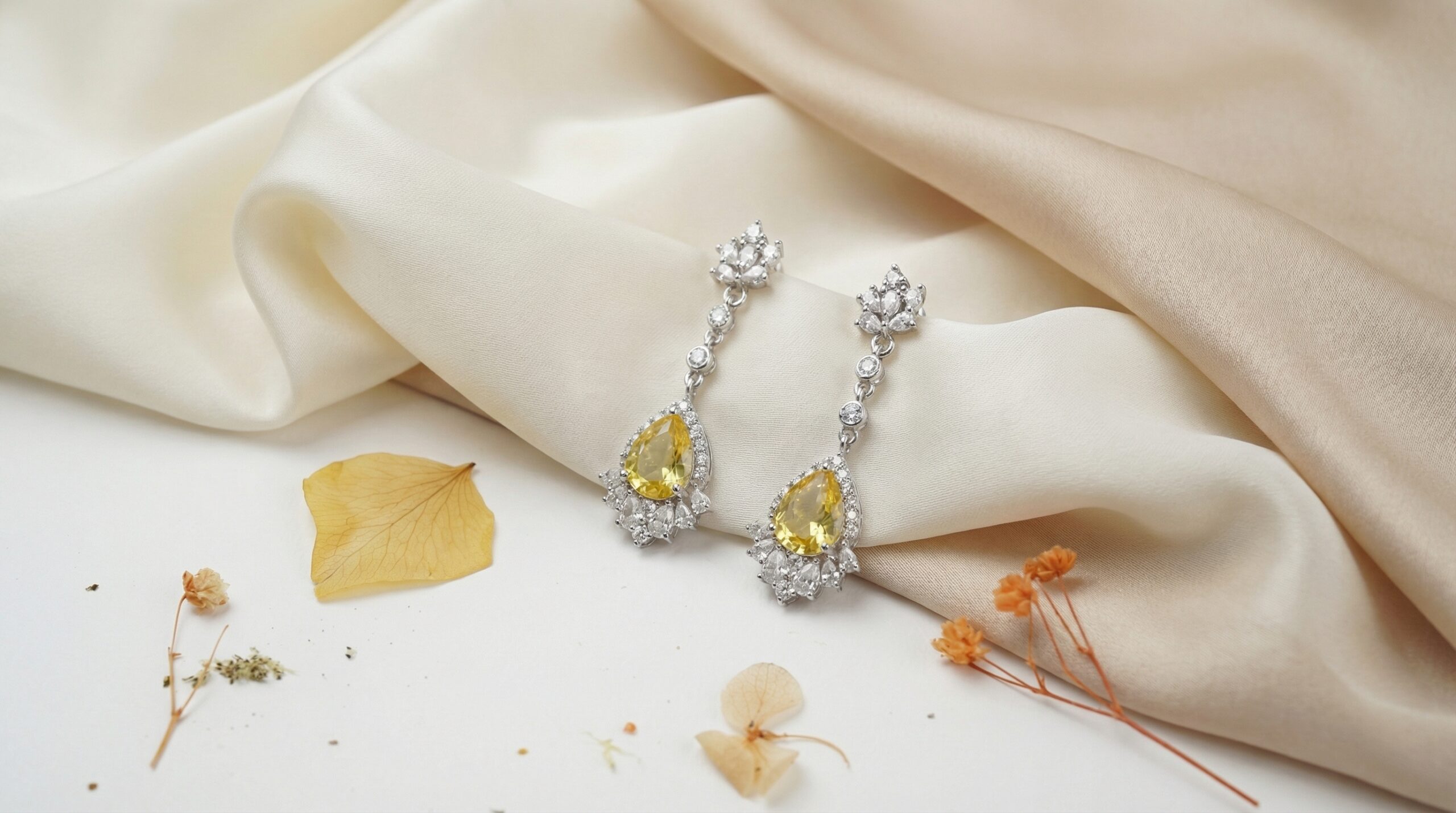 aurora bloom multicolor zircon drop earrings – 18k gold plated luxury sparkle