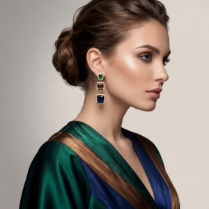 aurora prism luxe drops – 18k gold plated multicolor zircon geometric statement earrings