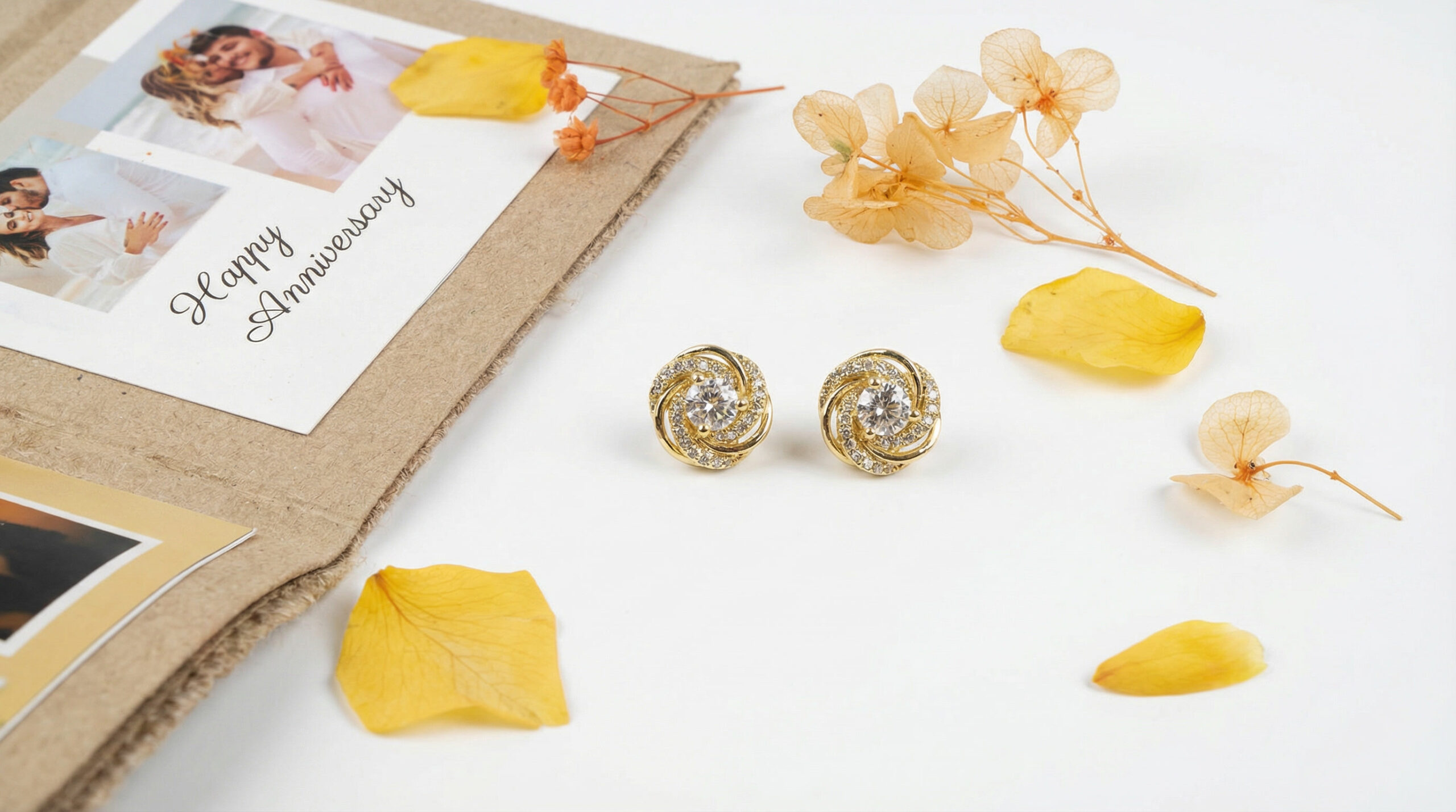 golden bloom sparkle studs