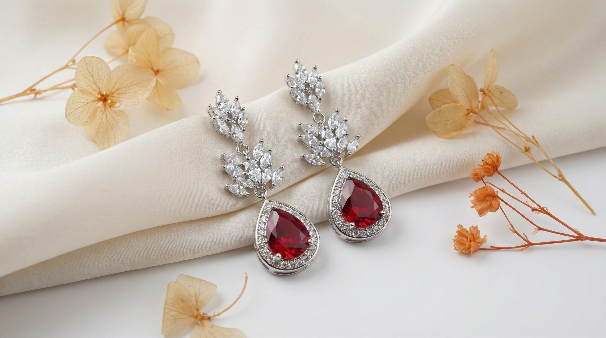 aurora bloom multicolor zircon drop earrings – 18k gold plated luxury sparkle