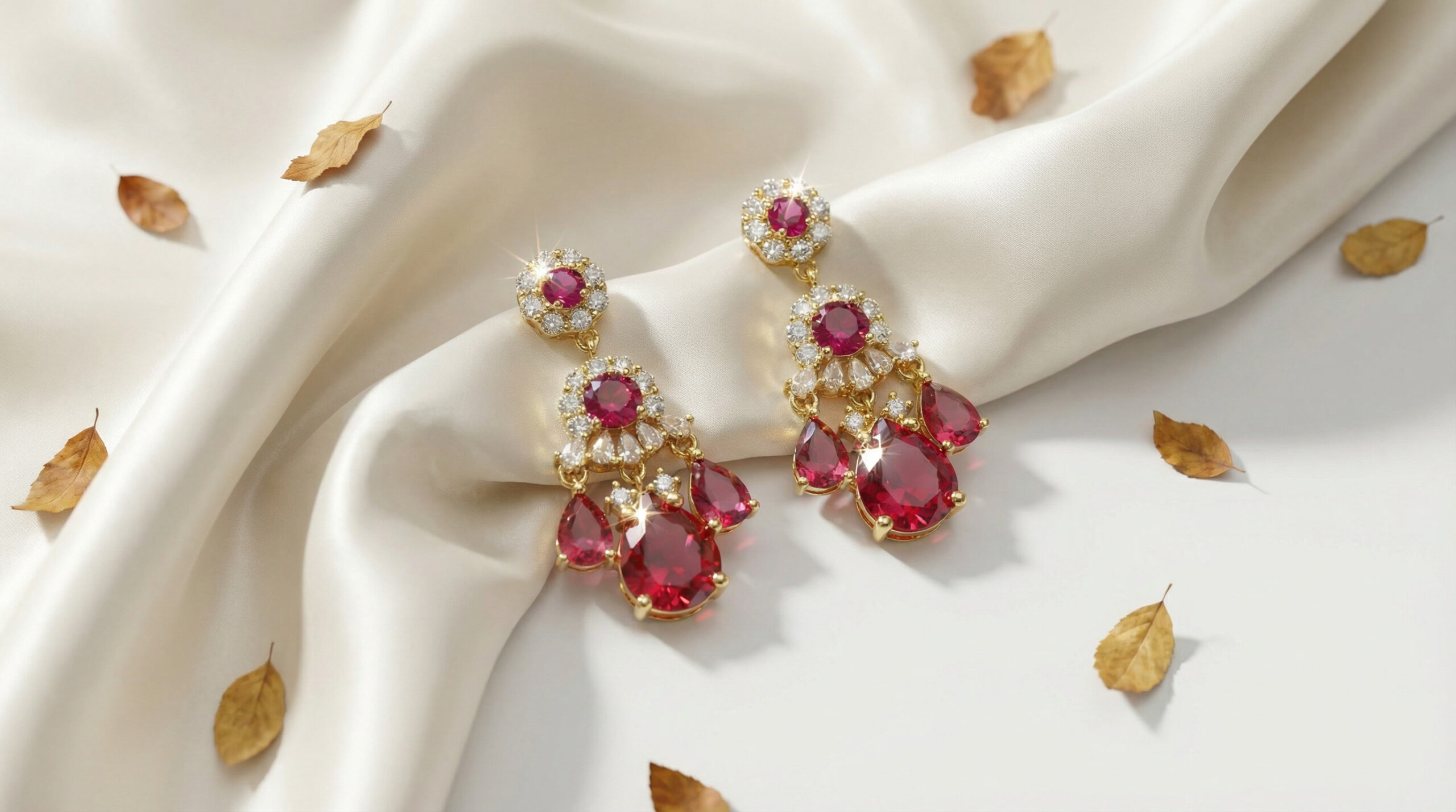 aurora bloom multicolor zircon drop earrings – 18k gold plated luxury sparkle