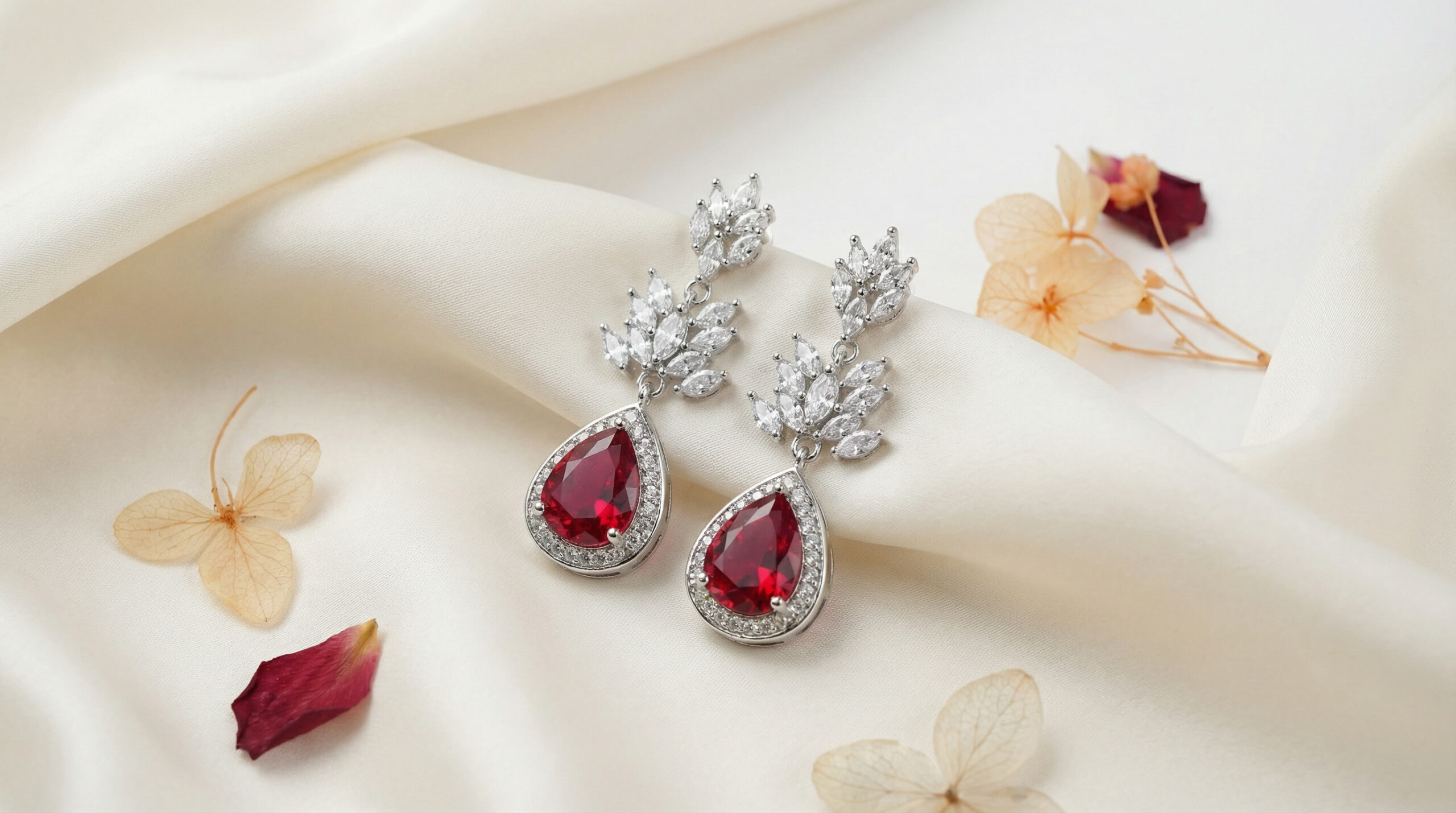 aurora bloom multicolor zircon drop earrings – 18k gold plated luxury sparkle