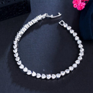 eternal heart sparkle tennis bracelet – silver & rhodium plated zircon elegance