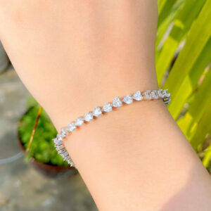 eternal heart sparkle tennis bracelet – silver & rhodium plated zircon elegance