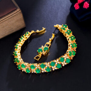 royal sapphire glow – 18k gold plated blue zircon statement bracelet (copy)