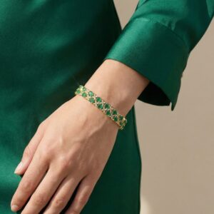 royal blush princess cut cz bracelet – rhodium plated bridal statement with pink zircon sparkle